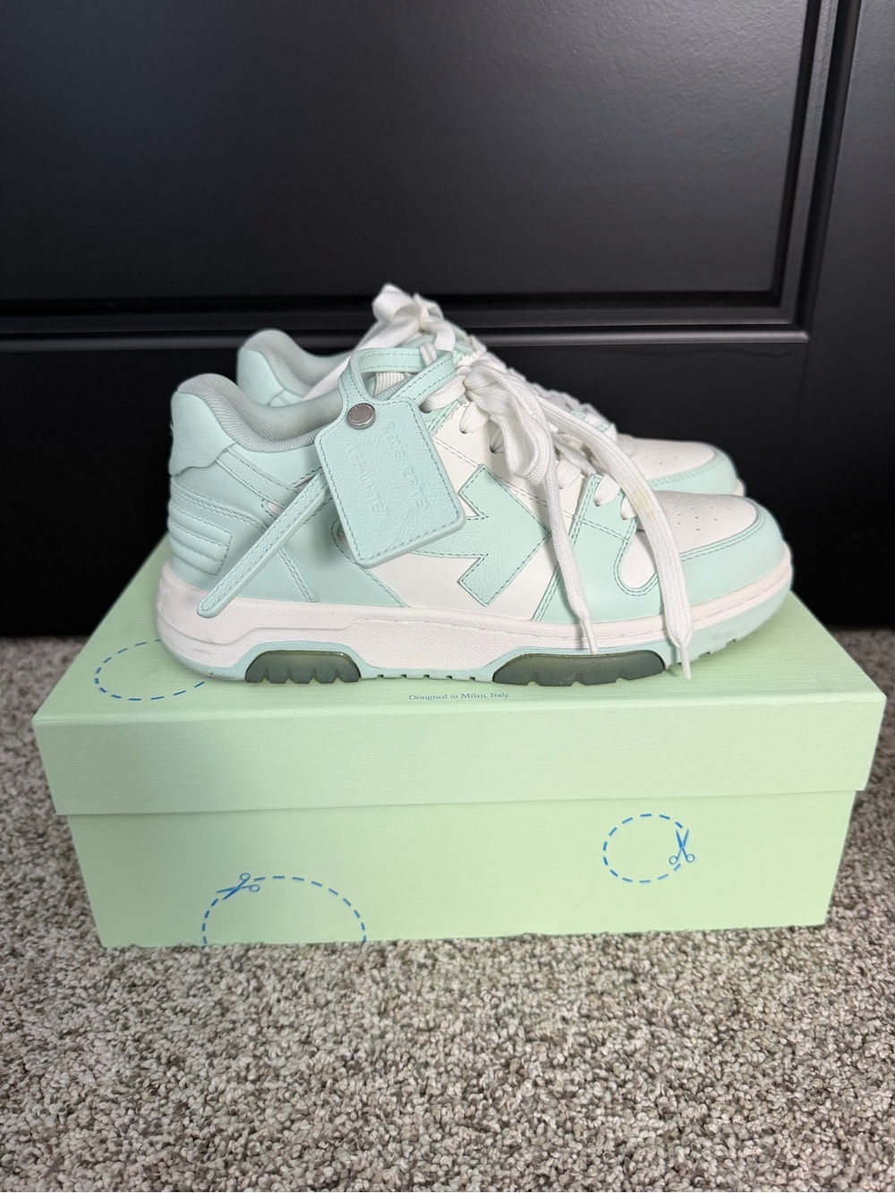 Off-White Out of Office White Mint Leather Sneakers EU 38